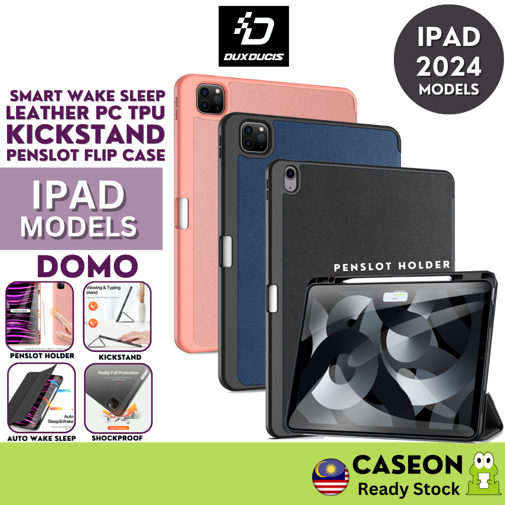 Dux DUCIS DOMO สมาร ์ ทพลิกสําหรับ iPad Pro 13 11 12.9 2024 / iPad Air 13 11 5 4 3 / 10 9 8 7 หนัง PC TPU ฝาครอบปลอก