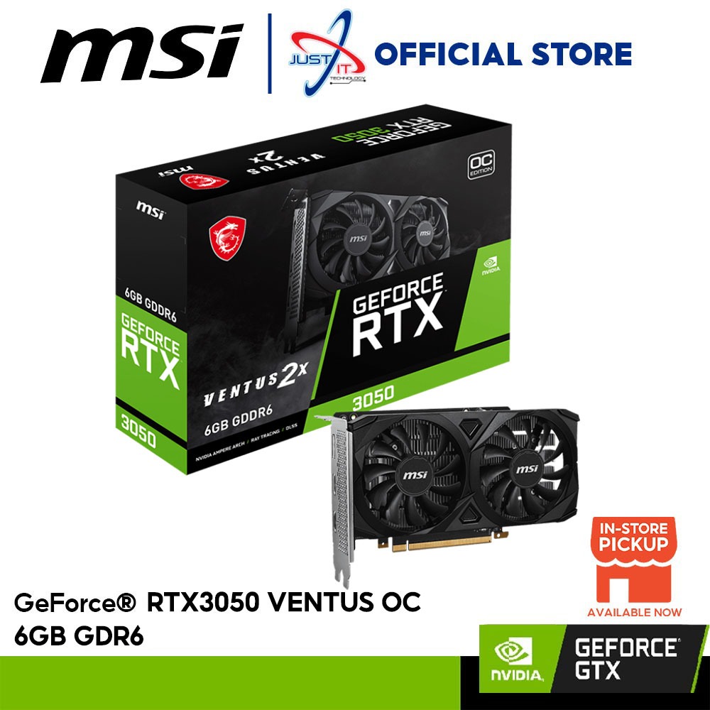 MSI GeForce RTX 3050 VENTUS 2X OC 6GB GDDR6 กราฟิกการ์ด ( 912-V812-016 )