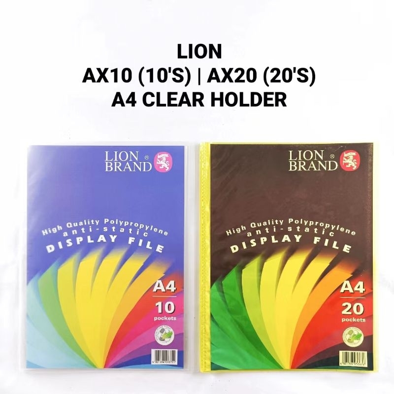 (2PCS) LION AX10 / AX20 A4 ที่วางใส 10 POCKET / 20 POCKET X 2PCS