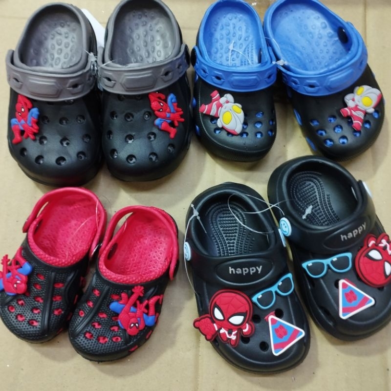 Kids Croc Kasut Croc Boy Slipper Ultraman/Spiderman Slipar Budak Lelakir