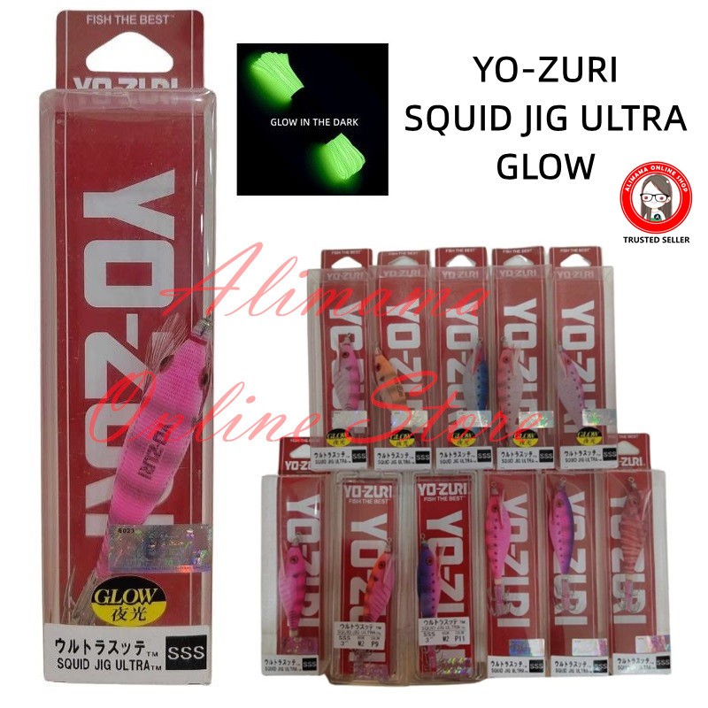 YO-ZURI A1703 SQUID JIG CLOTH ULTRA GLOW SQUID CANDAT SOTONG FISHING LURE