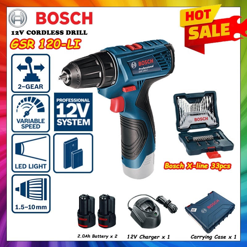 BOSCH GSR 120-LI Gen 2 สว่านไร้สายมืออาชีพ GSR120