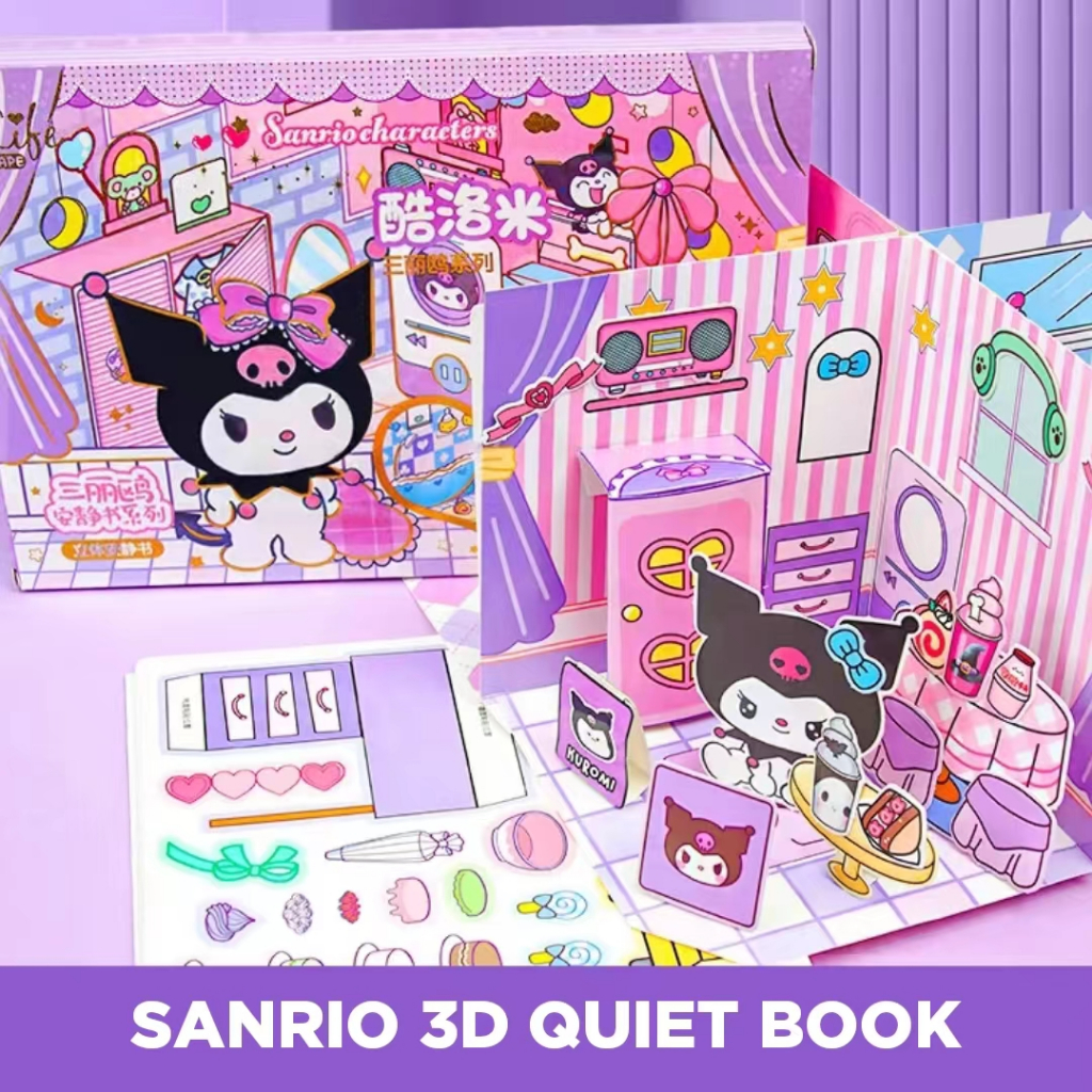 ใหม่!! Sanrio 3D Quiet Book/ ฉาก DIY Sanrio/ Kuromi 3D Quiet Book/ My Melody 3D Quiet Book/ Hello Ki