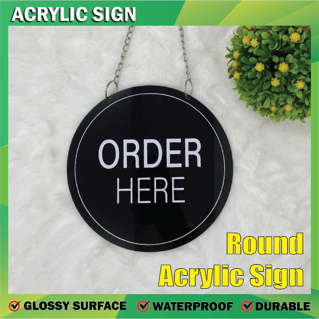 ป้ายอะคริลิค Order Here / ป้าย Pick Up Here / WA57