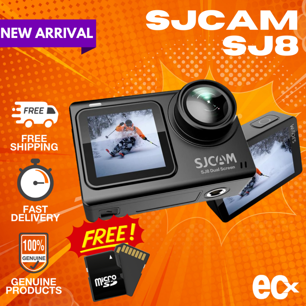 [การ์ด SD ฟรี] SJCAM SJ8Pro 4K60FPS กล้องแอคชั่น SJ8 กล้องแอ็คชั่นหน้าจอคู่ 4K 30FPS (เรือจาก HK)