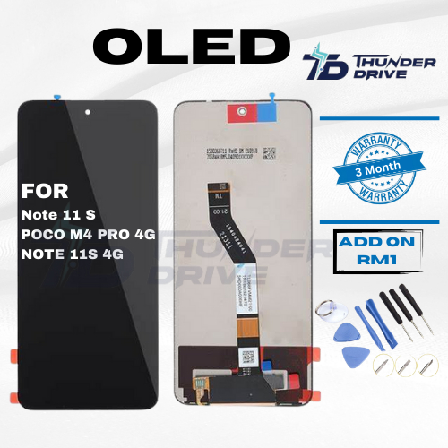Thunder Drive OLED หน้าจอสัมผัส LCD เข้ากันได้กับ REDM NT11S PCO M4 PRO 4G NT11S 4G