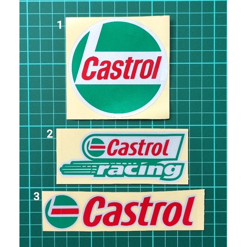 Castrol/ Castrol Racing Sticker Cutting Overlopping น้ํามันมอเตอร์เหล็กหล่อสะท้อนแสง