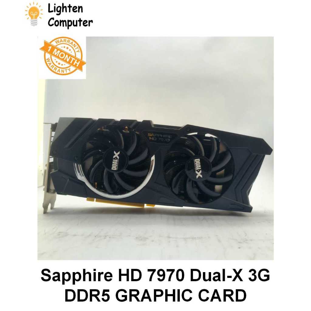 USED Sapphire HD 7970 Dual-X 3G DDR5 กราฟิกการ์ด 8+8PIN HD7970 11197-03-40G