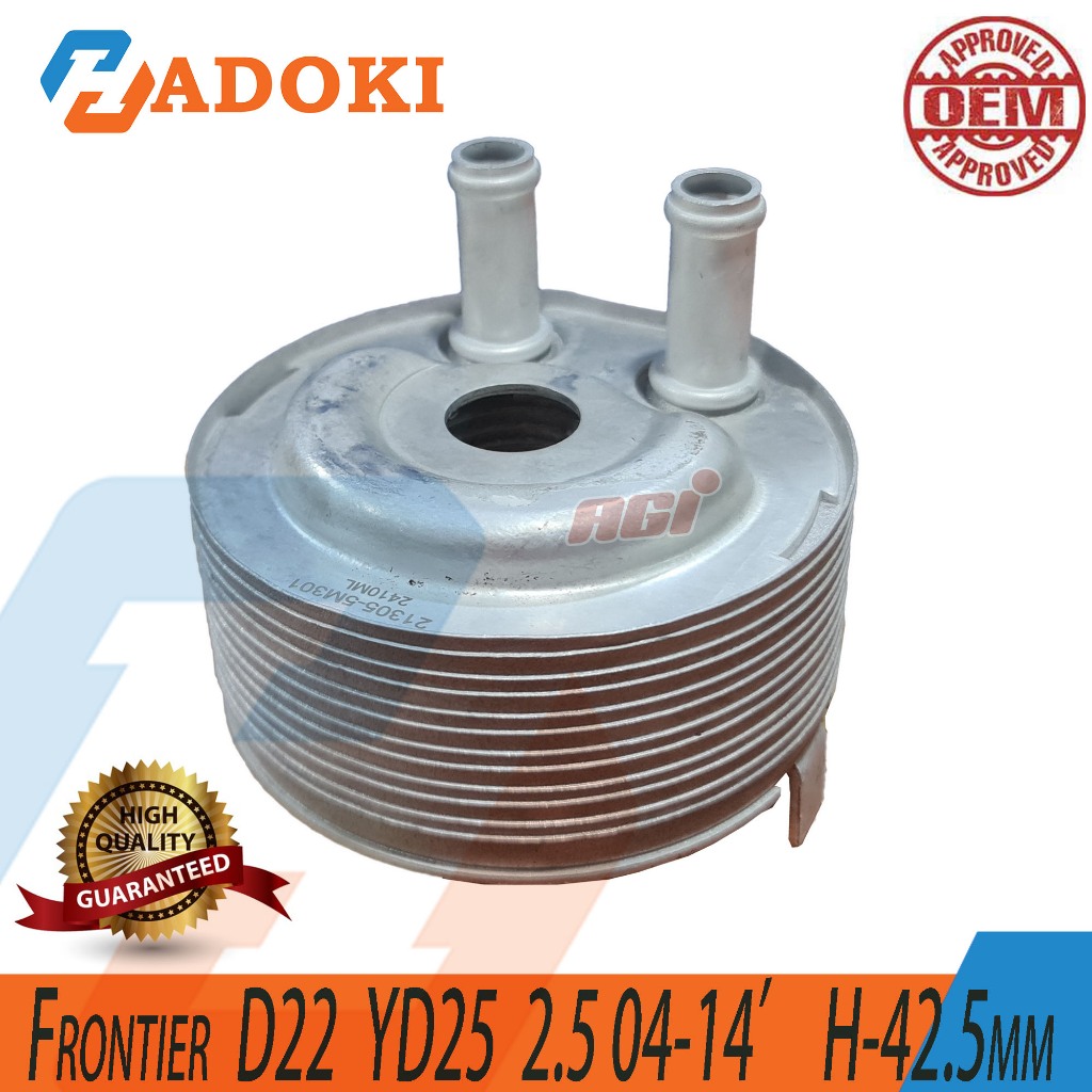 OEM NISSAN FRONTIER D22 YD25 2.5 21305-5M301 ENGINE OIL COOLER พร้อมแหวน O และสูง 42.5 มม.