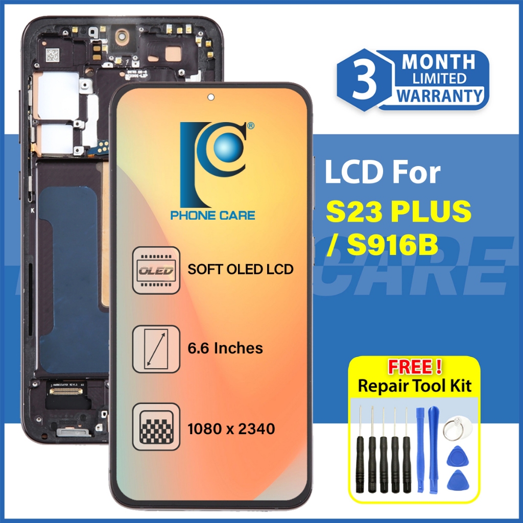 หน้าจอสัมผัส LCD จอแสดงผลแก้ว SKRIN คอมพิวเตอร์สําหรับ SAMSUNG S23 PLUS S916B