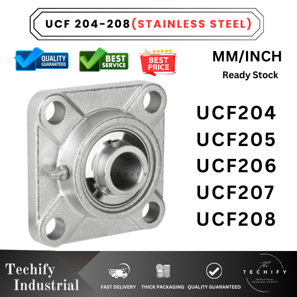 สแตนเลส UCF204 UCF205 UCF206 UCF207 UCF208 MM/INCH PILLOW BLOCK แบริ่ง UCF