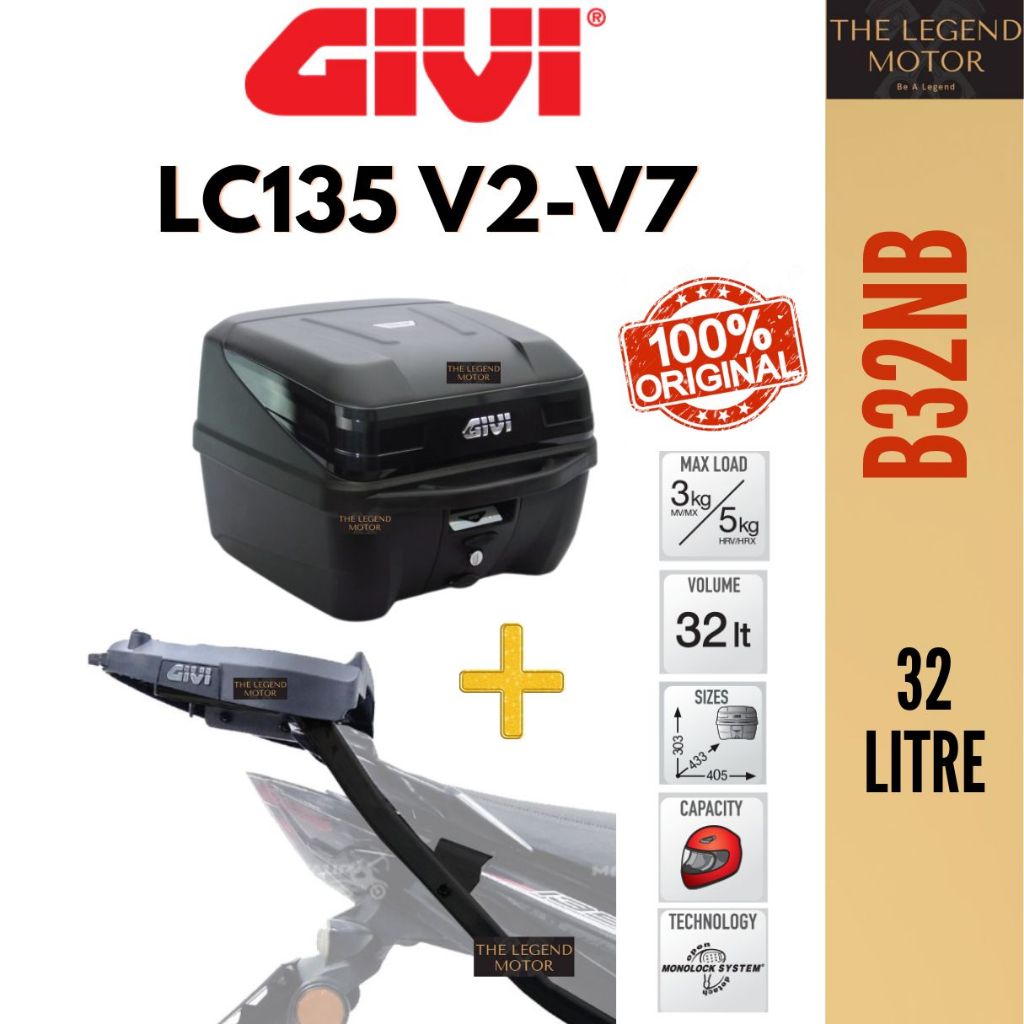 YAMAHA LC135 V2 V3 V4 V5 V6 V7 LC 135 GIVI ZR(S) HEAVY DUTY MONORCK MONO RACK J BOX KOTAK TOP CASE B