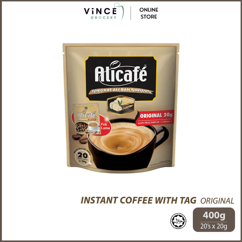 กาแฟสําเร็จรูป ALICAFE 5 In 1 พร้อม Tongkat Ali และโสม | 400G [20s x 20G]