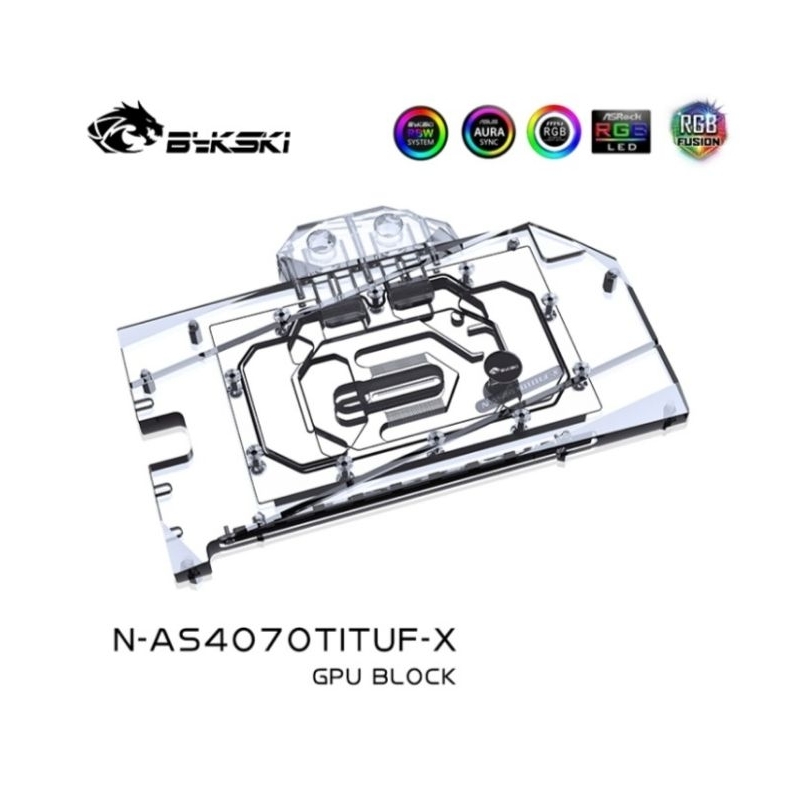 Bykski N-AS4070TITUF-X-V2 GPU Block ASUS TUF RTX4070Ti SUPER ARGB Full Cover Backplate