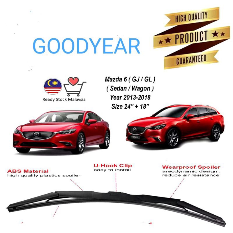 MAZDA 6 GJ/GL 2013-2018 GOODYEAR คุณภาพสูง WIPER BLADE
