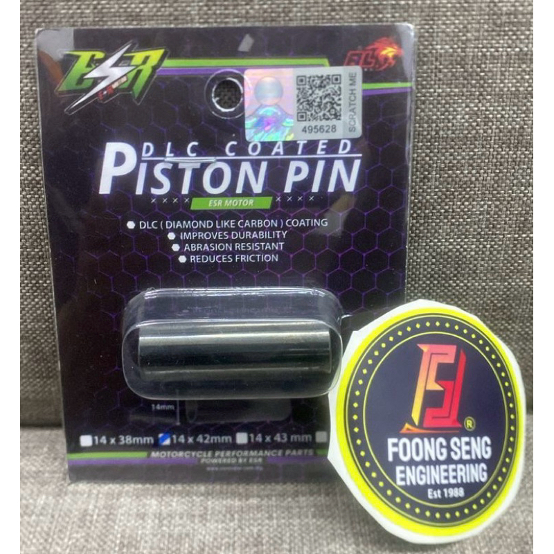 Esr MOTOR PISTON PIN 14mm DLC (DIAMOND LIKE CARBON) 36M 38MM 42MM 42.8MM 43MM 45MM SWIPOH
