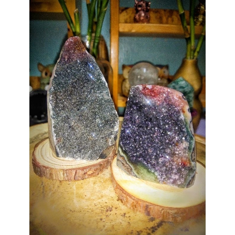 Galaxy rainbow Urguay amethyst druze / amethyst cave 紫 / คริสตัลคริสตัล / อเมทิสต์คลัสเตอร์