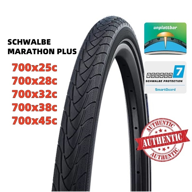 SCHWALBE MARATHON PLUS ยาง 700X25C 700X28C 700X32C 700X38C 700X45C