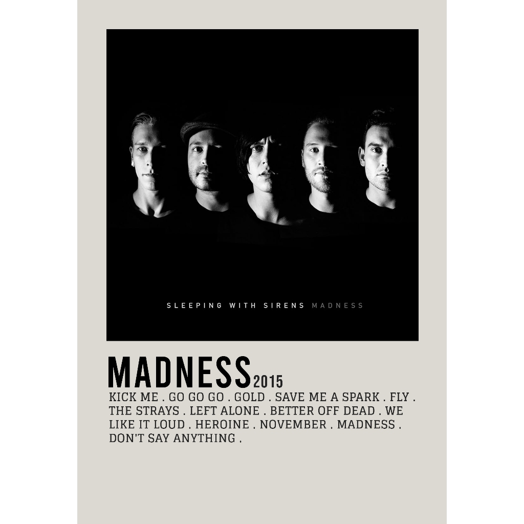 โปสเตอร์ปก อัลบั้ม Madness โดย Sleeping With Sirens สําหรับห้อง/ผนัง