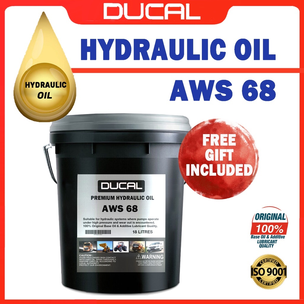 น้ํามัน DUCAL HYDRAULIC AWS 68 18 ลิตร MINYAK HYDRAULIC AWS 68 18L ANTIWEAR ISO 68