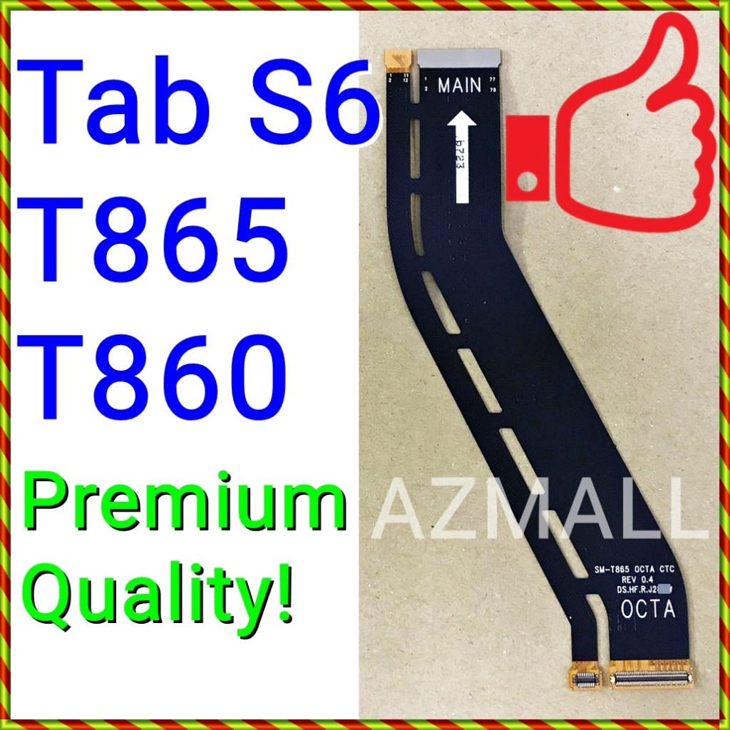 ใหม่เมนบอร์ดหลักถึง SUB Board/LCD Flex Cable Ribbon สําหรับ Samsung Galaxy Tab S6 /SM- T865 T860