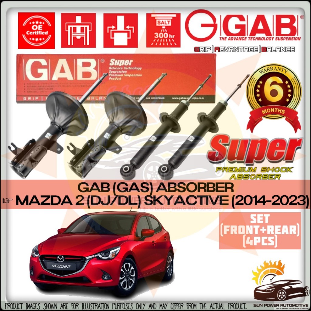 GAB SUPER PREMIUM Mazda 2 DJ DL Skyactive (2014-2023) โช้คอัพแก๊ส ( FRONT REAR SET )