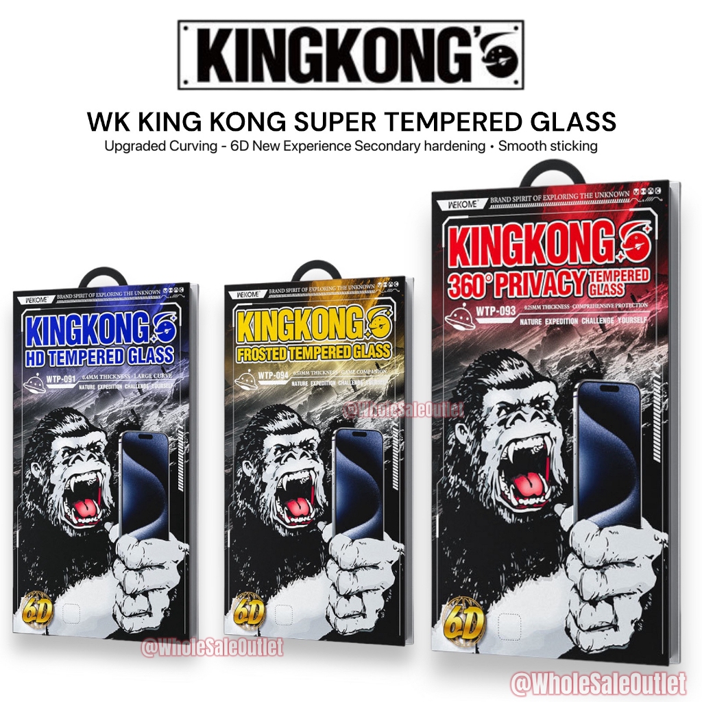 WK iP hone 11 12 13 14 15 16 17 Air XR X Xs Pro Max Plus Kin Kong 360 Super Privacy กระจกนิรภัยป้องก