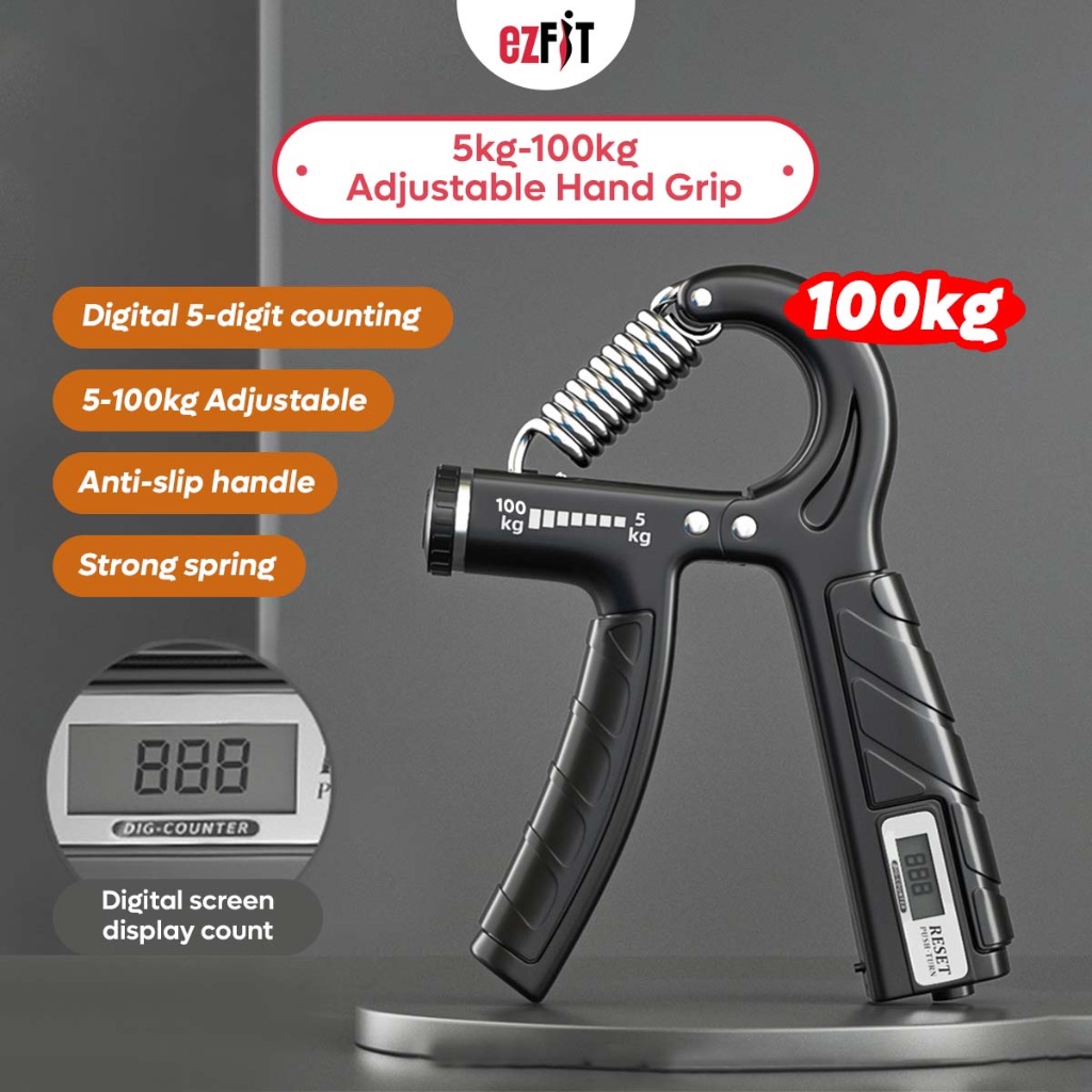 EzFit 5กก.-100กก.ปรับHand GripperฟิตเนสมือExerciser GripทนทานHand Strength Ekrap器