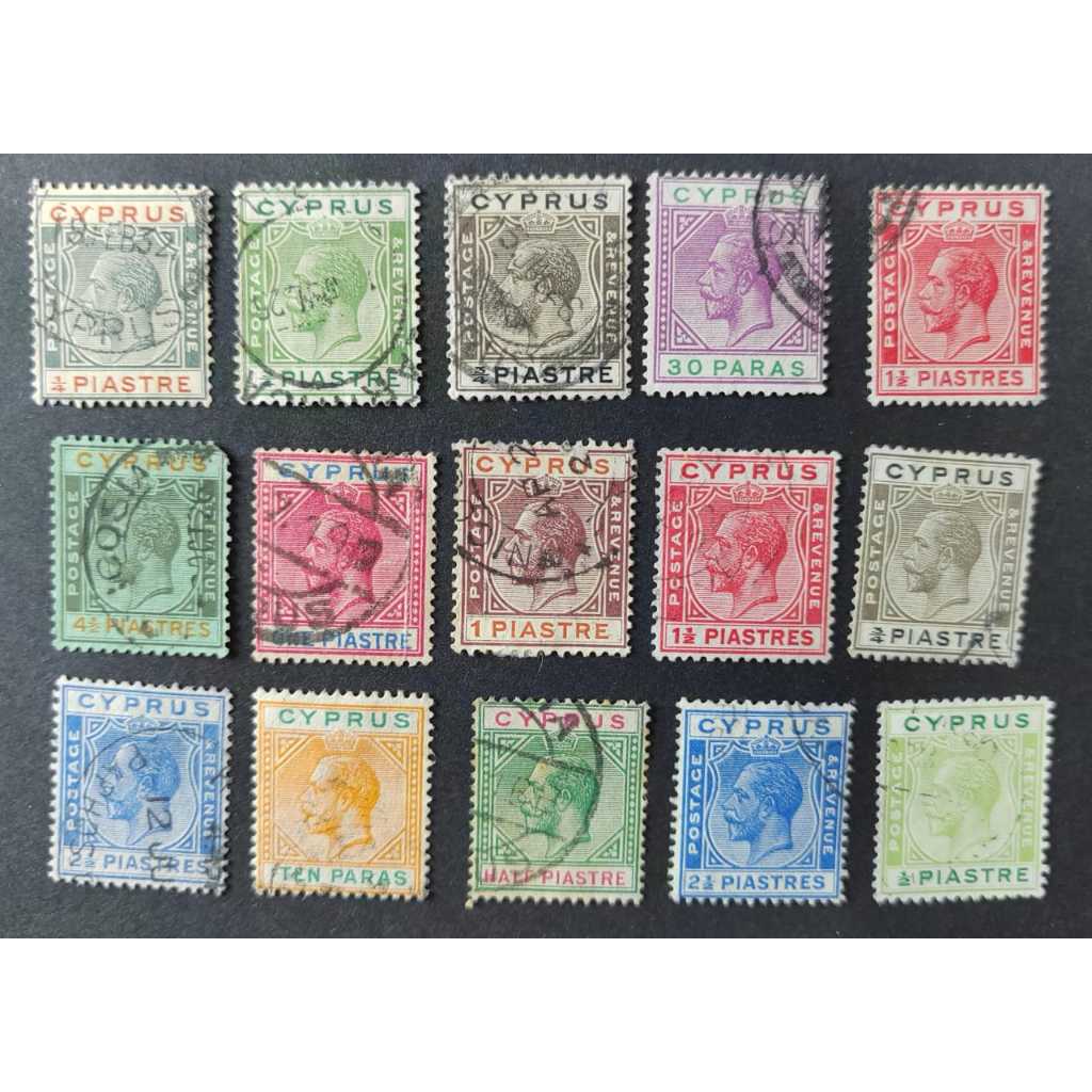 CYPRUS, King George V, ใช้แล้ว, LOOSE STAMP, 15 STAMP เท่านั้น!