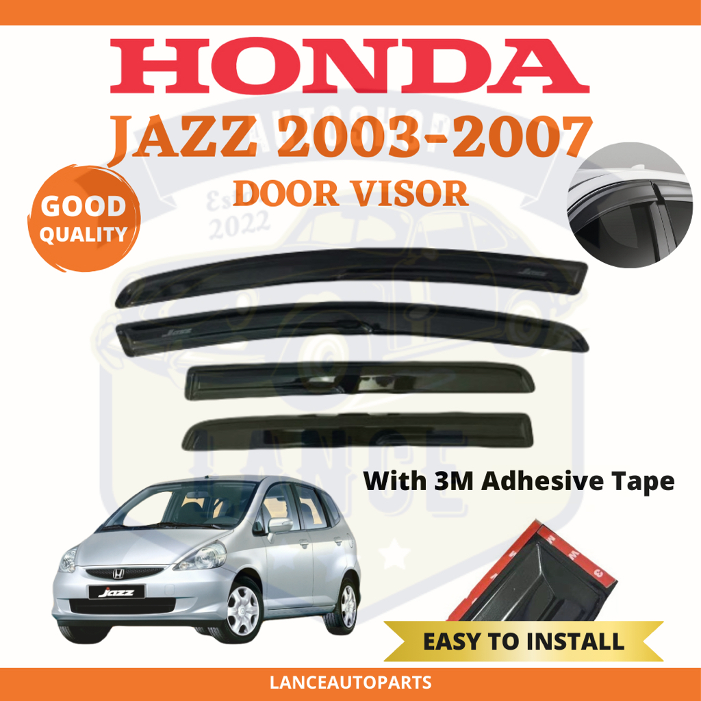 Honda Jazz GD 2003-2007 กระบังหน้าประตู Mugen Air Press Wind Deflector (4 ชิ้น)