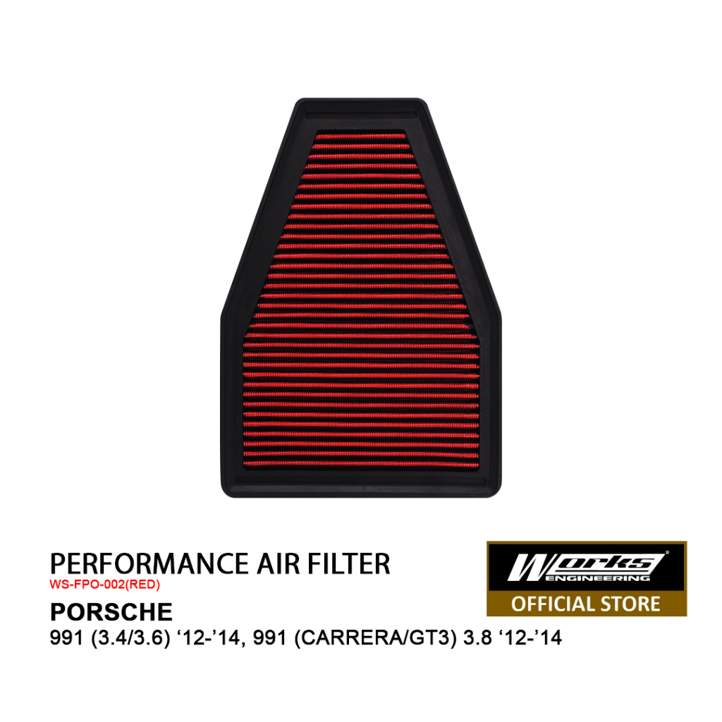 PORSCHE 991 (3.4/3.6) 12-14, 991 (CARRERA/GT3) 3.8 12-14 - WORKS AIR FILTER