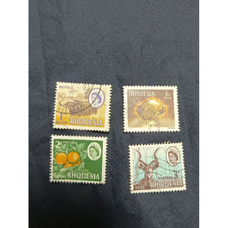 Rh03 แสตมป์อนุพันธ์ Rhodesia definitive 4 คละมือสอง