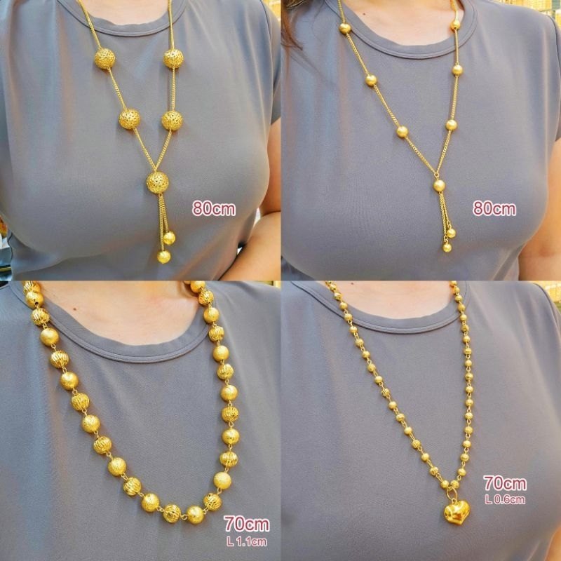 สร้อยคอ 24K ชุบทอง Boba Rantai Choker Boba E7mas Titanium 24K