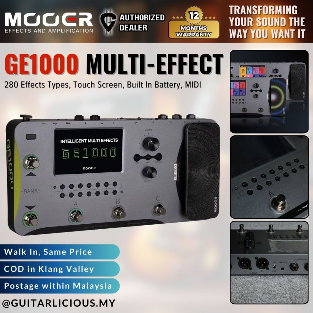 MOOER GE1000 Guitar Amp Modelling และ Multi Effects Pedal พร้อมหน้าจอสัมผัส - GE1000 / GE-1000