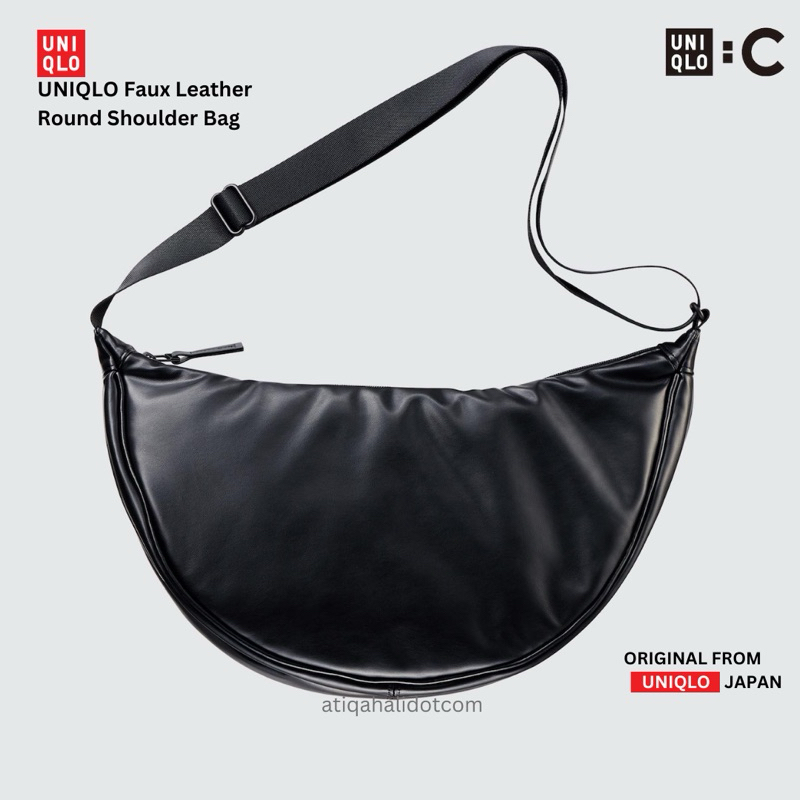 UNIQLO FAUX PUFFY LEATHER ROUND SHOULDER BAG จาก UNIQLO JAPAN