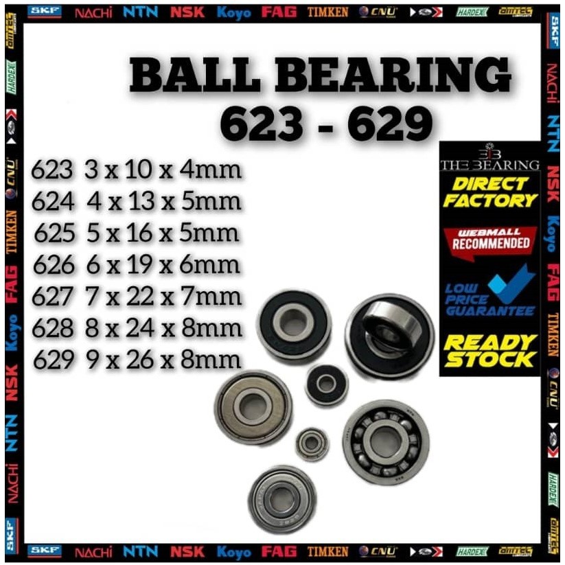 Miniture BALL BEARING 623 624 625 626 627 628 629 ZZ/2RS