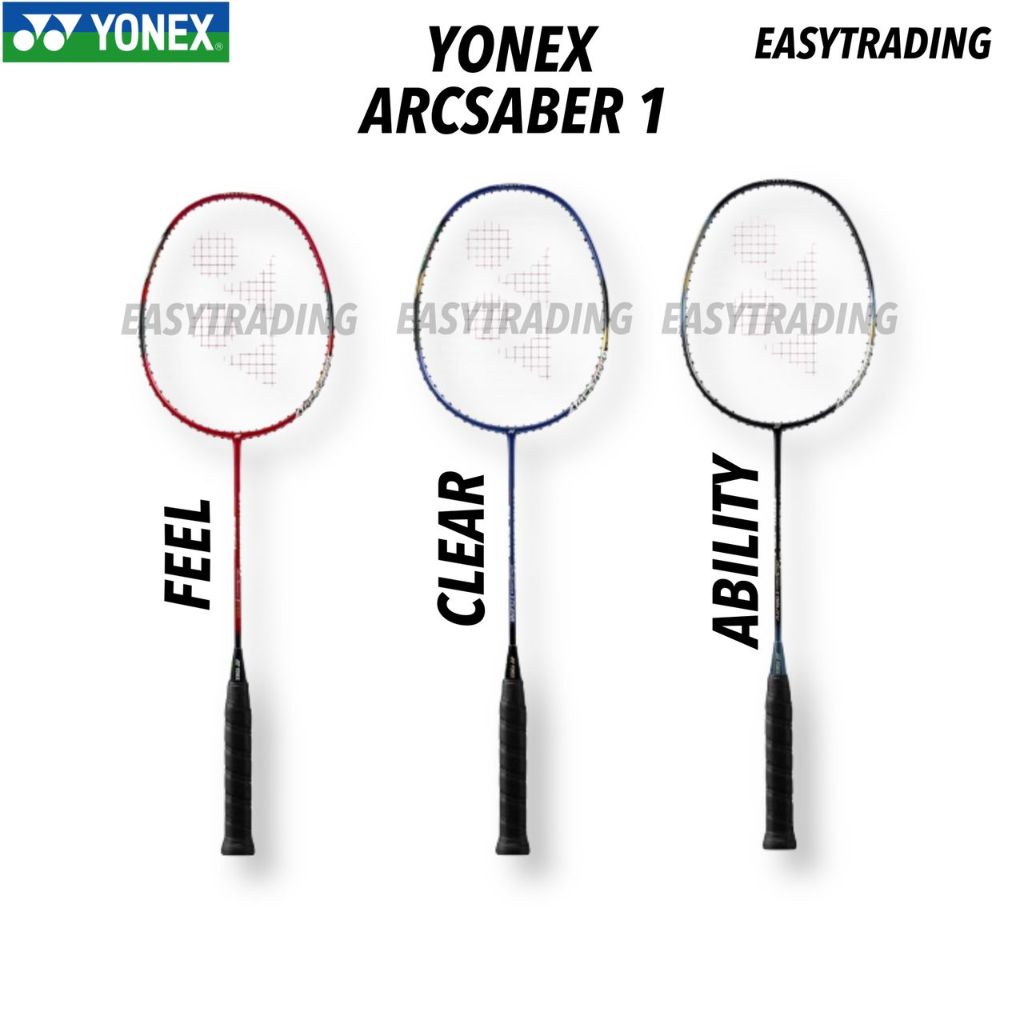 YONEX ARCSABER 1 ABILITY/CLEAR/FEEL MAXX TENSION 30LBS BADMINTON CKET
