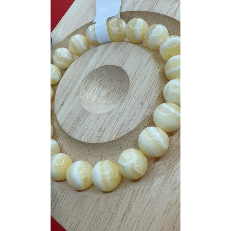 สร้อยข้อมือ แคลไซต์สีเหลืองธรรมชาติ