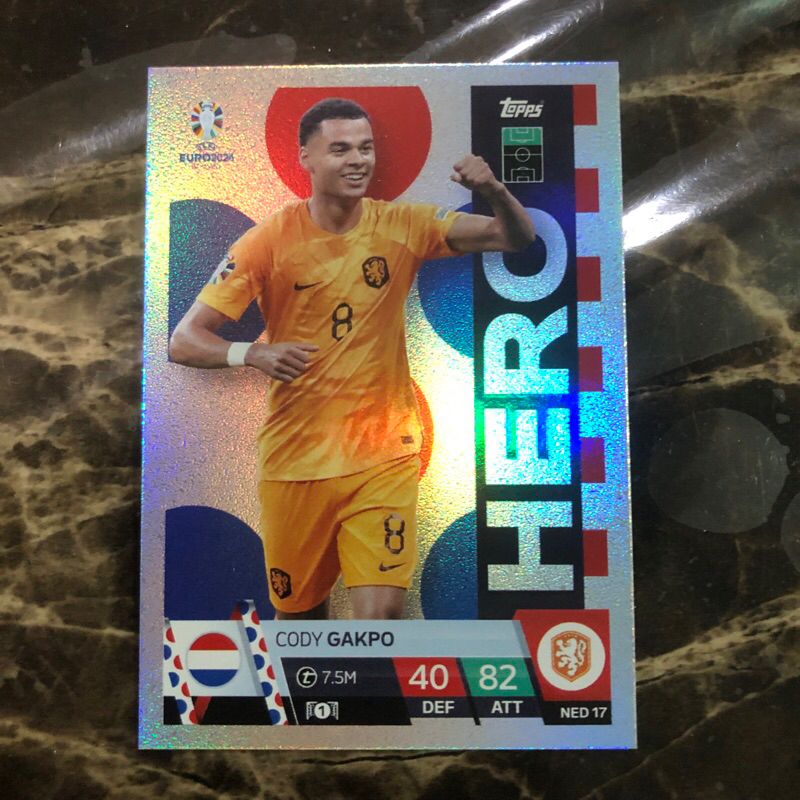 Topps EURO EM Germany 2024 การ์ดสะสม NED 17 - Cody Gakpo - ฮีโร่