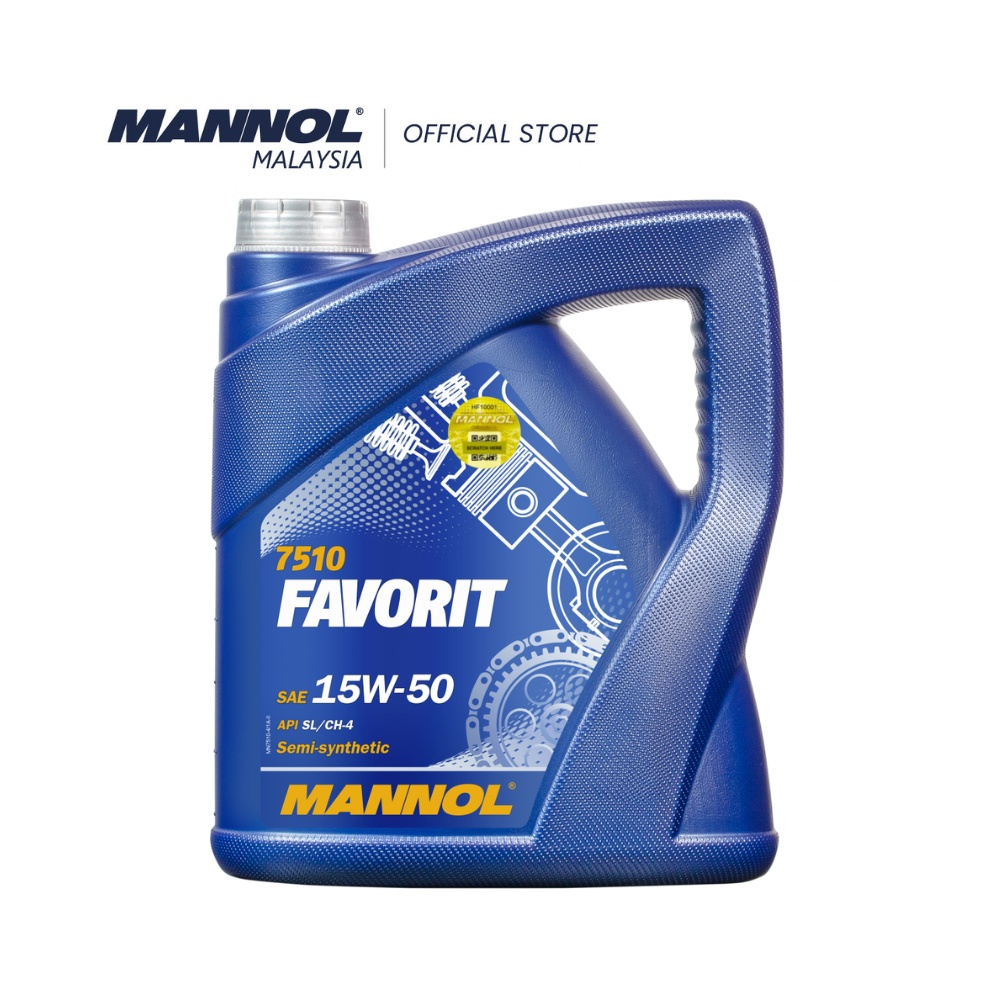MANNOL MN7510 Favorite 15W-50 (4L) สติ๊กเกอร์โฮโลแกรมรับประกันความคุ้มครอง