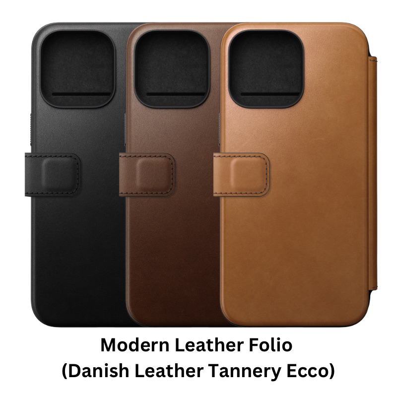 Nomad Modern (PREMIUM) Leather Folio เข้ากันได้กับ iPhone 16 Pro Max/16 Pro/15 Pro Max/15 Pro