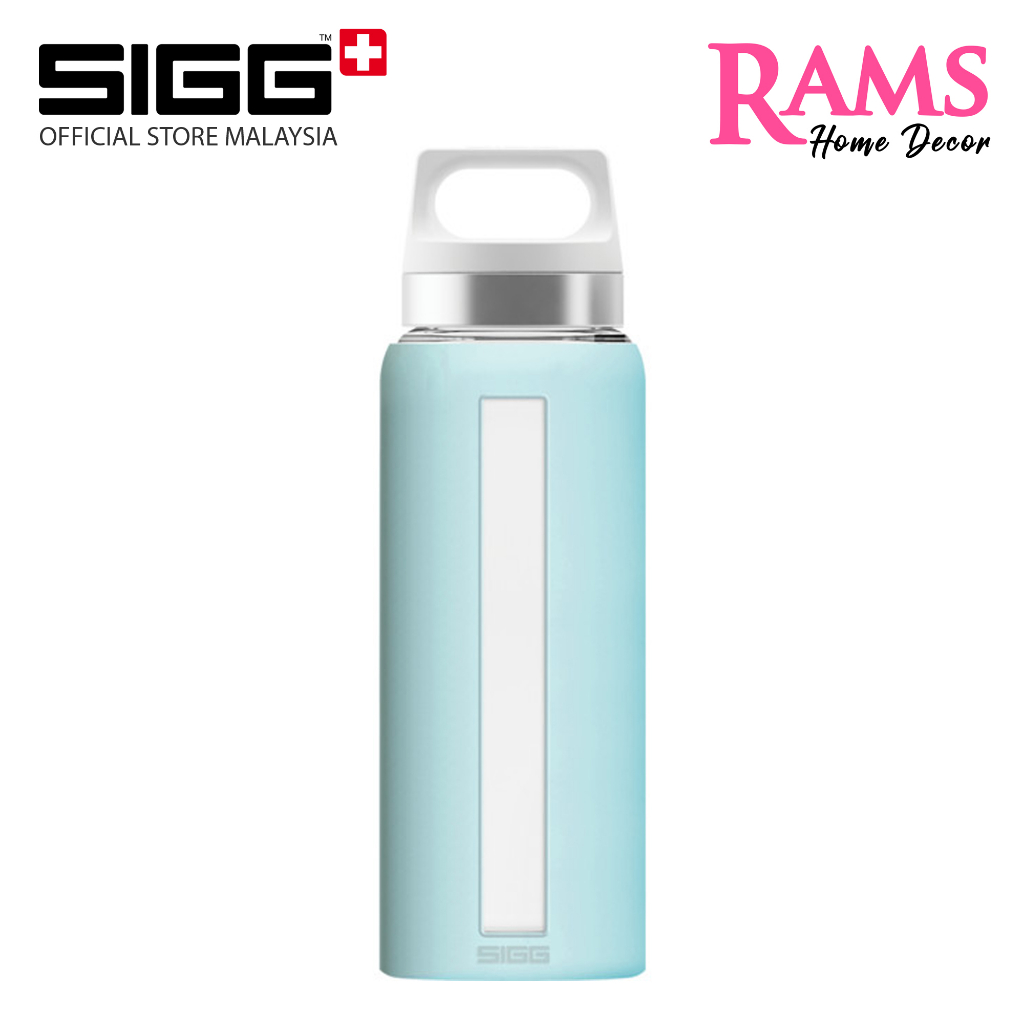 SIGG 650ml Dream Glass Water Bottle with Silicone Protective Case / Wide Mouth Bottle / - Blush / Gl