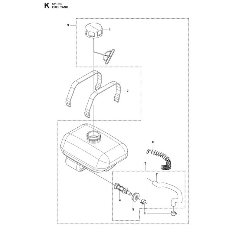 ฮัสควาร์นา 531 541 rb สายถังน้ํามันเชื้อเพลิง