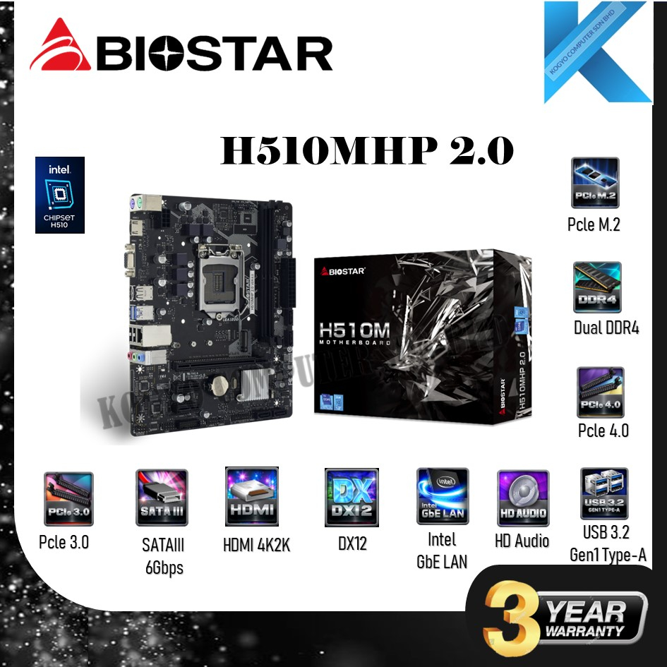 Biostar MotherBoard H510MHP 2.0 - H510M