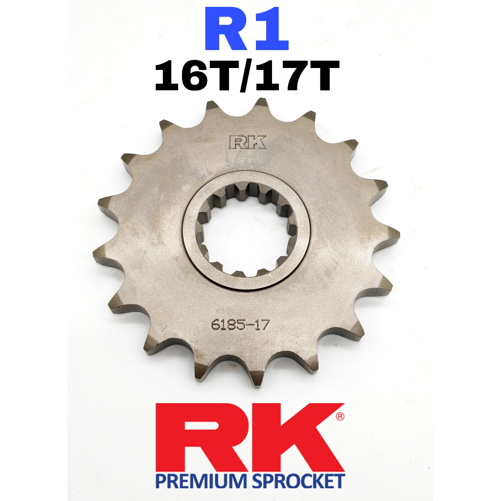 RK สเตอร์หน้า YAMAHA R1 16T 17T Depan Sprocket RK530 R1 Gigi 16T/17T Rantai Xring Oring X-ring O-rin