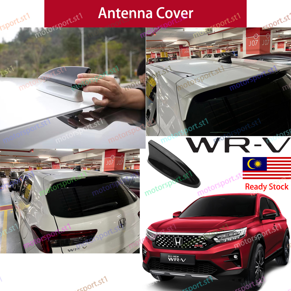 Honda WRV เสาอากาศ Shark Fin เปียโนสีดําคาร์บอนไฟเบอร์สําหรับ WRV 1.5S 1.5E 1.5V 1.5RS อุปกรณ์เสริม