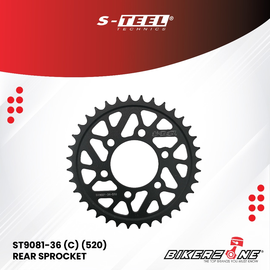 S-TEEL ST9081-36 (C) (520) สเตอร์หลังสําหรับ HONDA MOTORCYCLE by Bikerzone Official Store