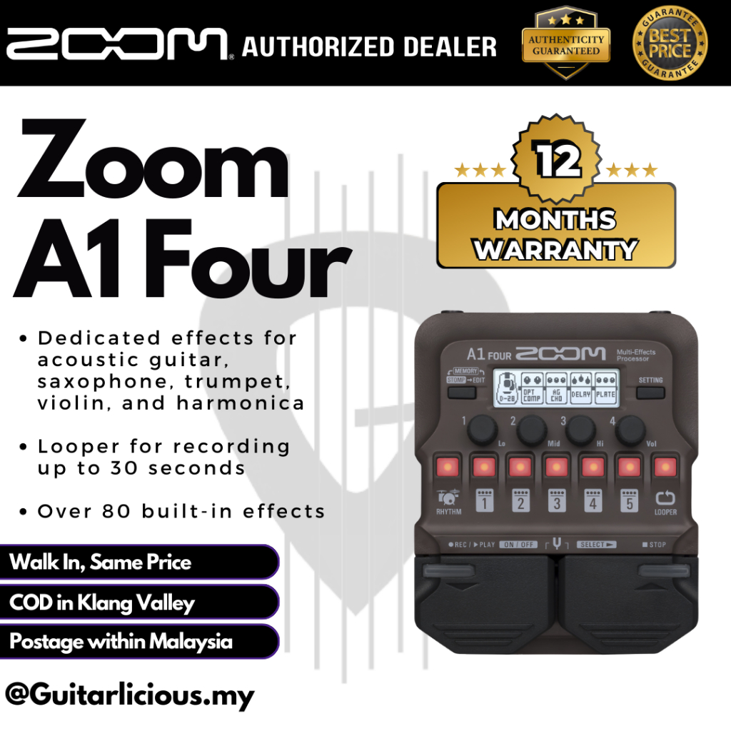 โปรเซสเซอร์ Multi-Effect ของ Zoom A1 Four Acoustic Instrument ( A14 / A1-Four )