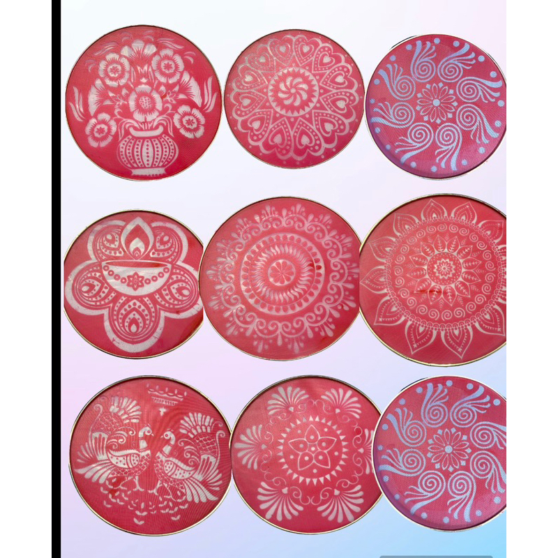 Rangoli ลายฉลุสีดีไซน์ 15,12/8/4/ นิ้ว Rangoli Kolam Rangoli Stencil Acuan Kolam Deepavali ตกแต่ง