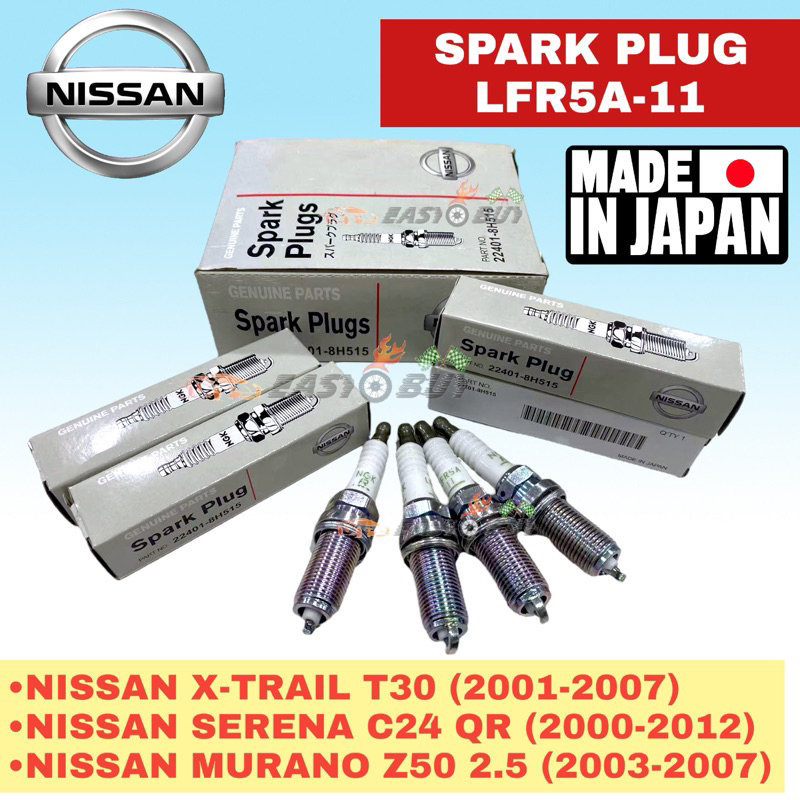 NISSAN SPARK PLUG 22401-8H515 LFR5A-11 - NISSAN X-TRAIL XTRAIL T30 SERENA C24 QR MURANO Z50 2.5 X TR